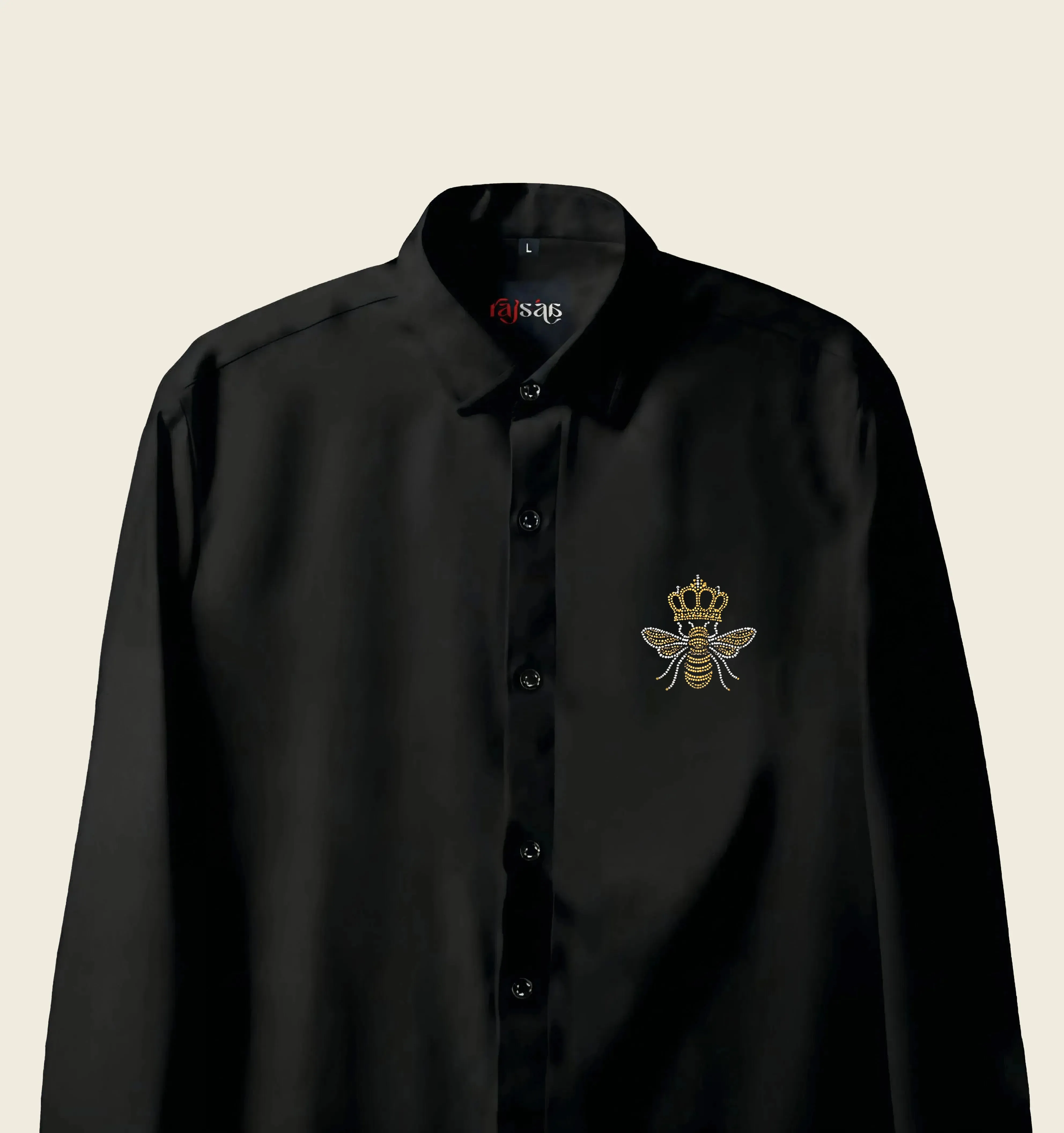 Men’s Bee Crown Embroidered Shirt - Image 2