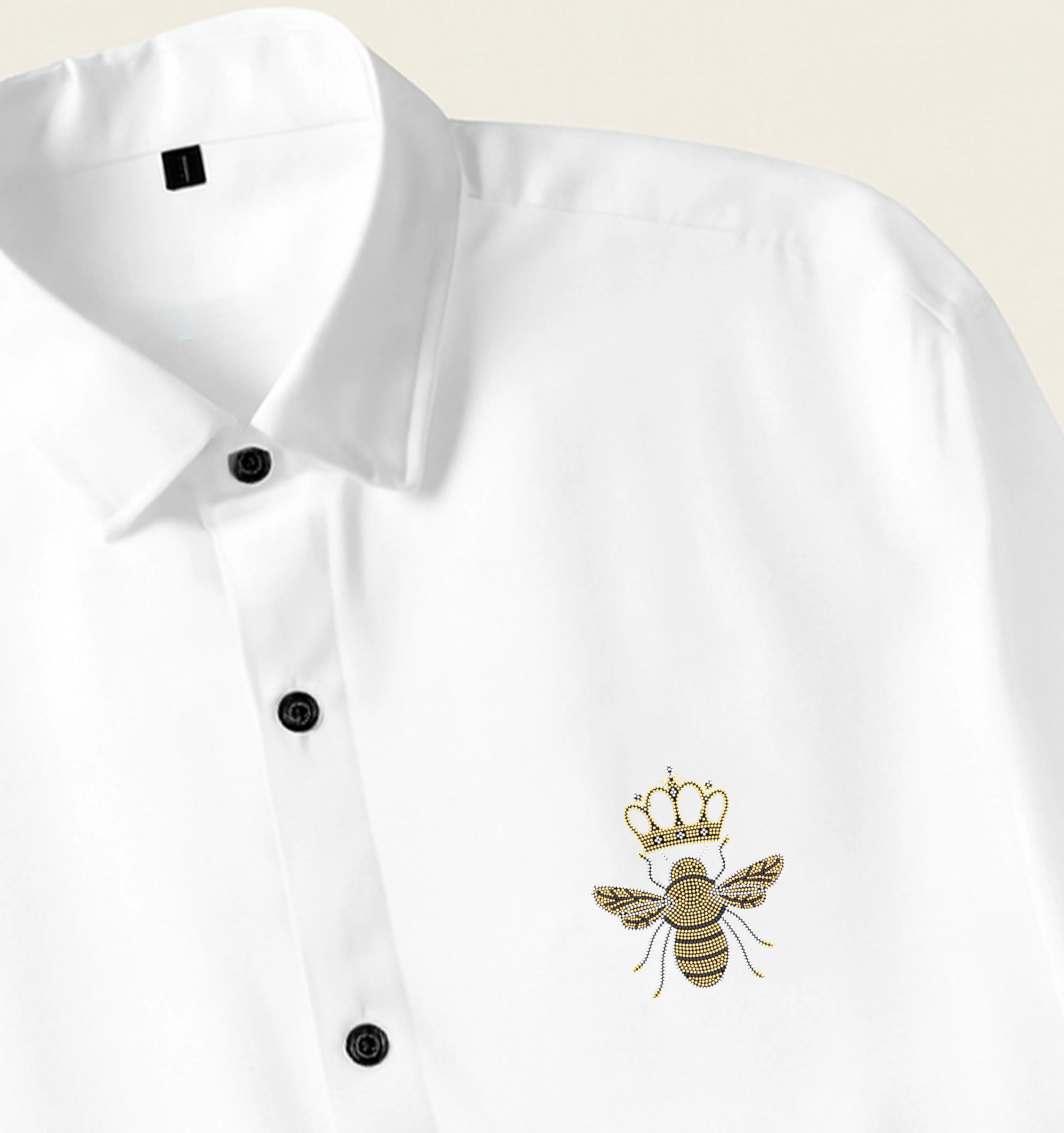 Men’s Bee Crown Embroidered Shirt - Image 3