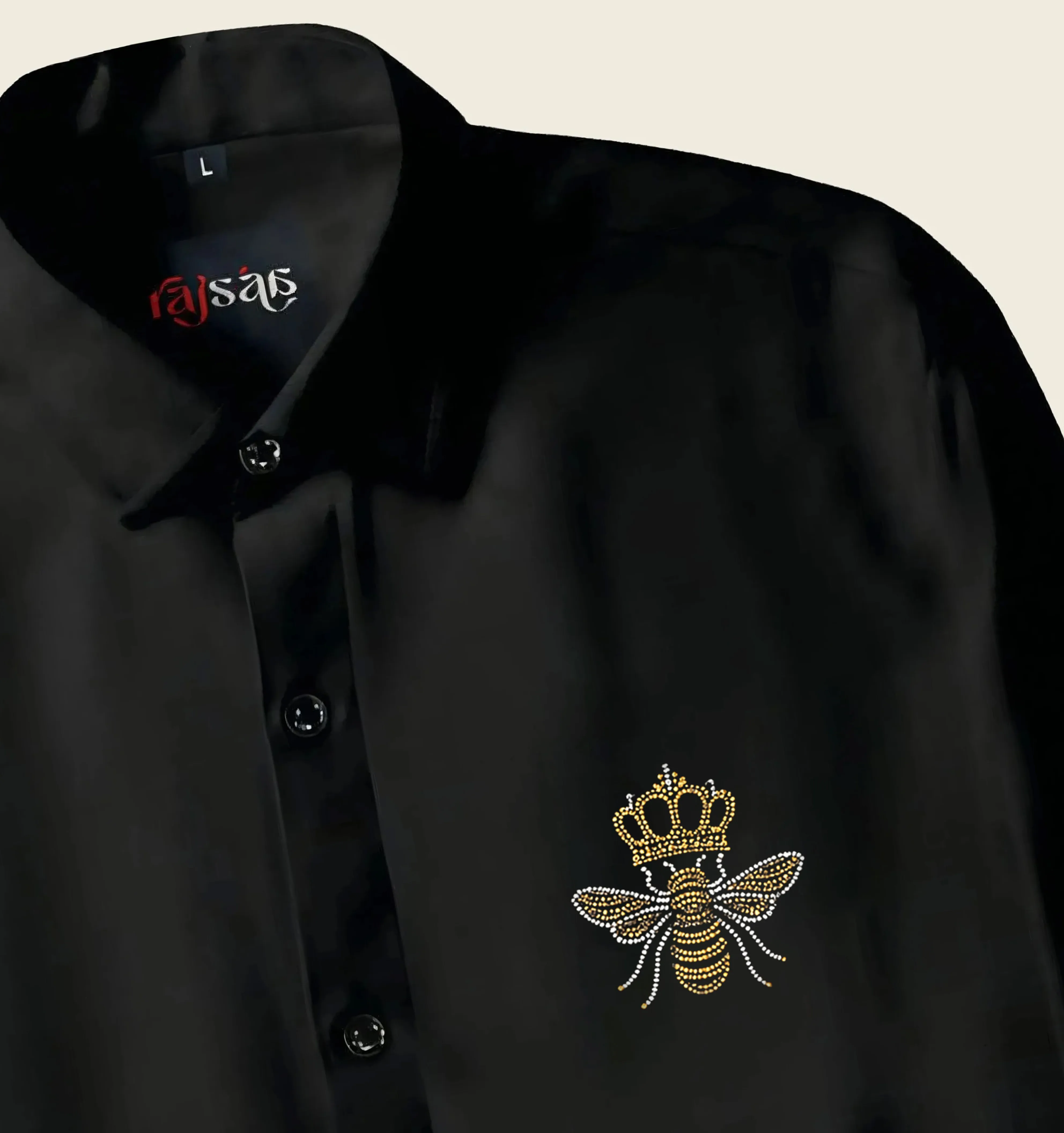 Men’s Bee Crown Embroidered Shirt - Image 4