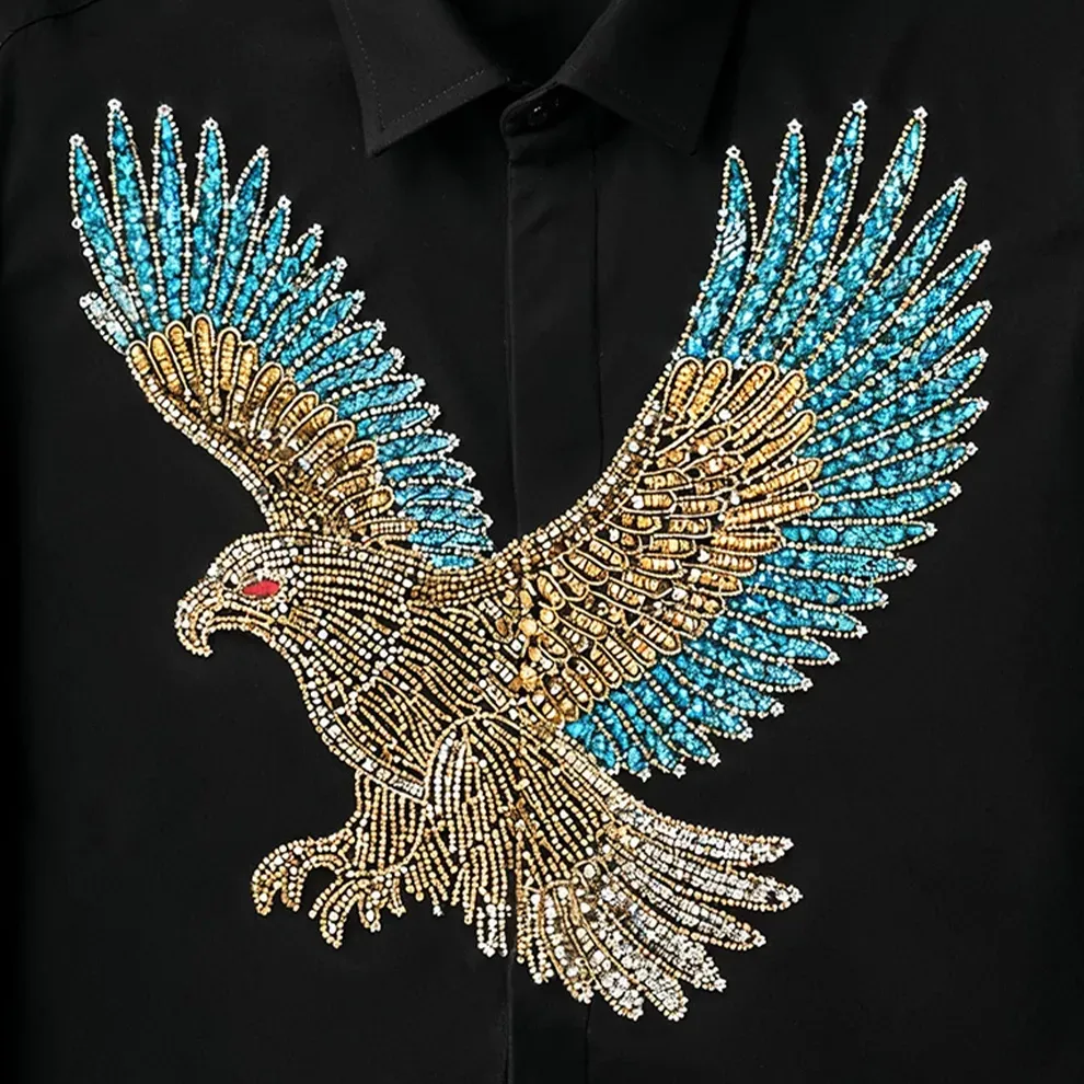 Midnight Eagle Diamond Work Shirt - Image 3