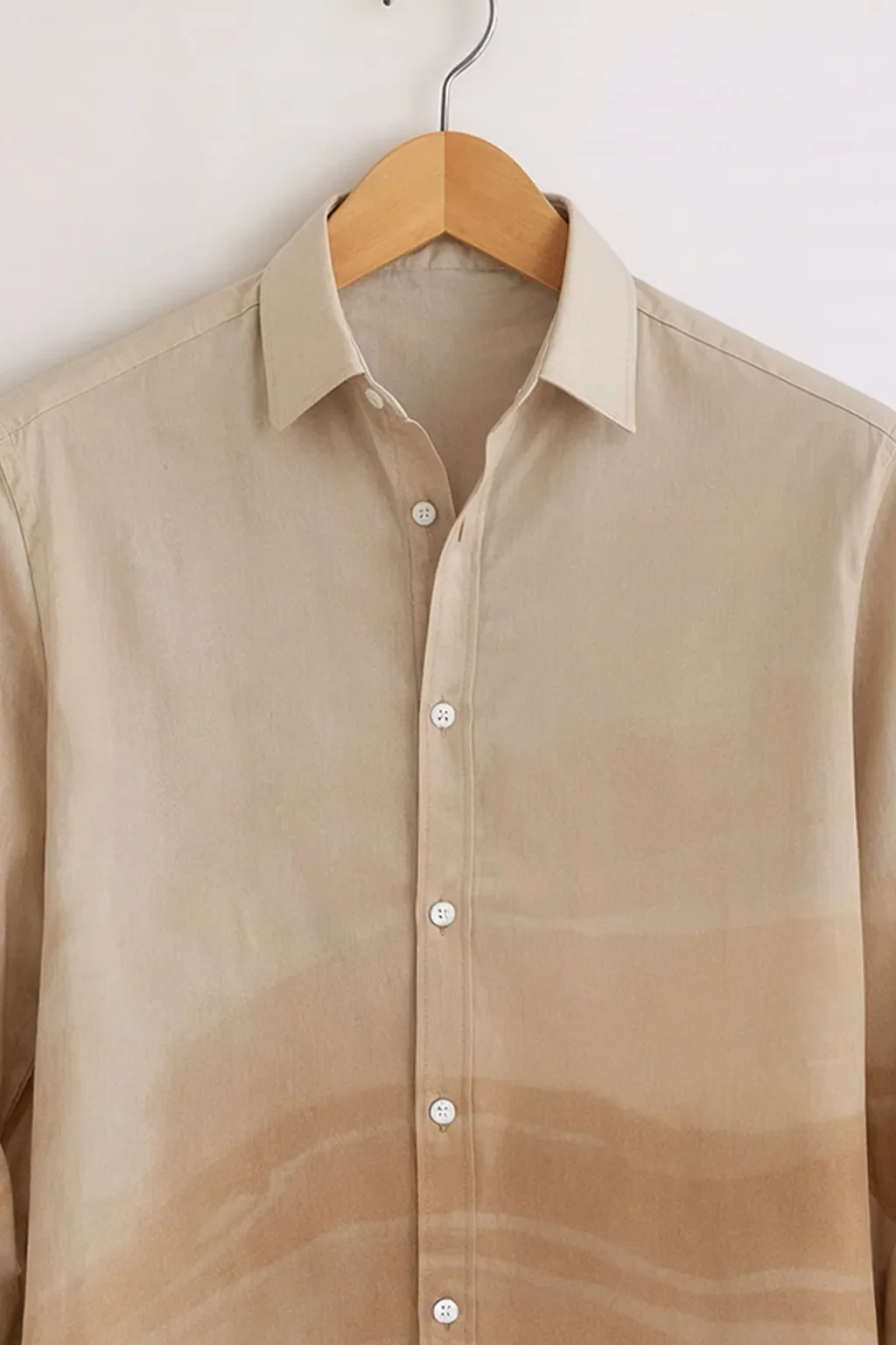 Men’s Premium Beige Ombre Cotton Shirt - Image 2