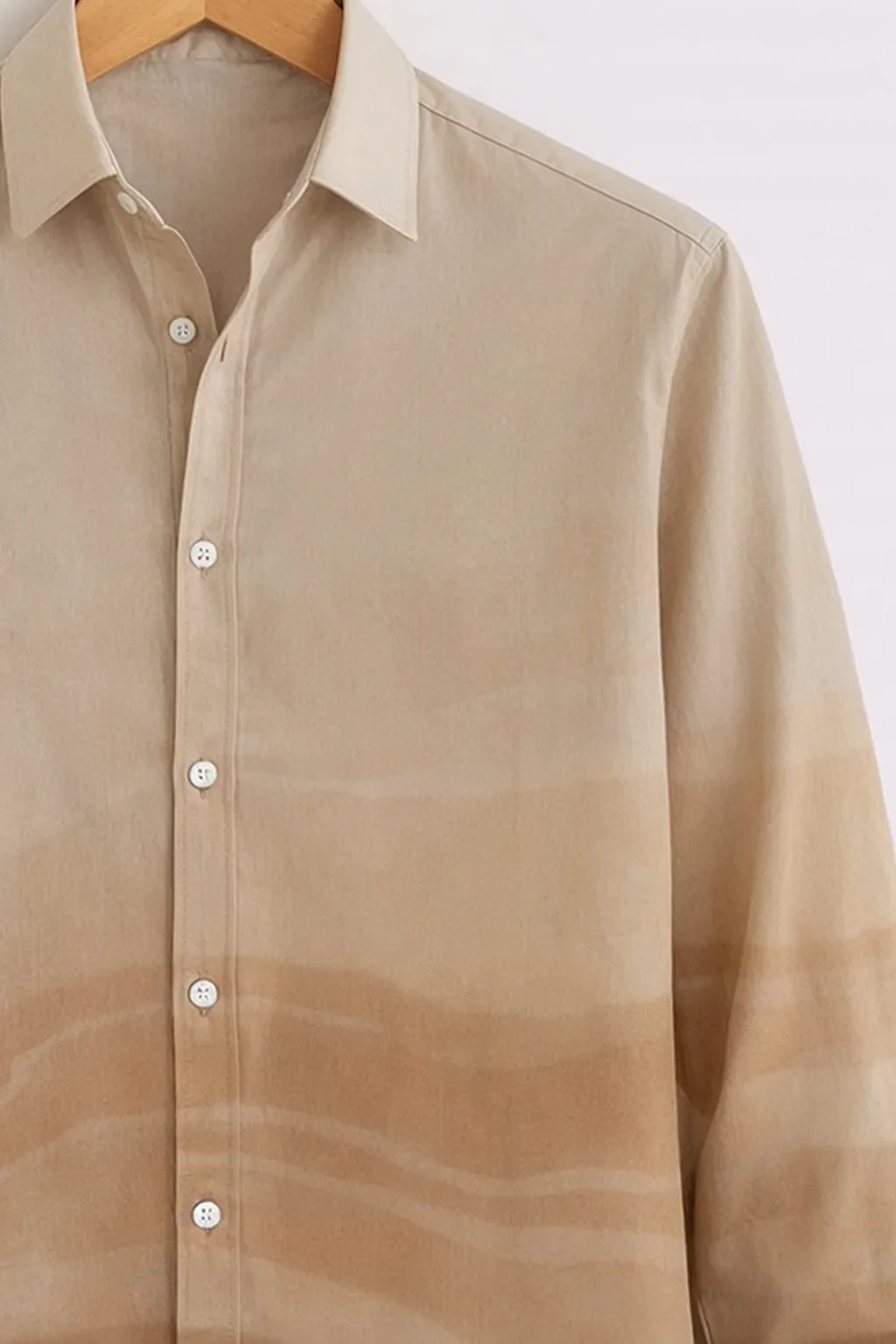 Men’s Premium Beige Ombre Cotton Shirt - Image 3