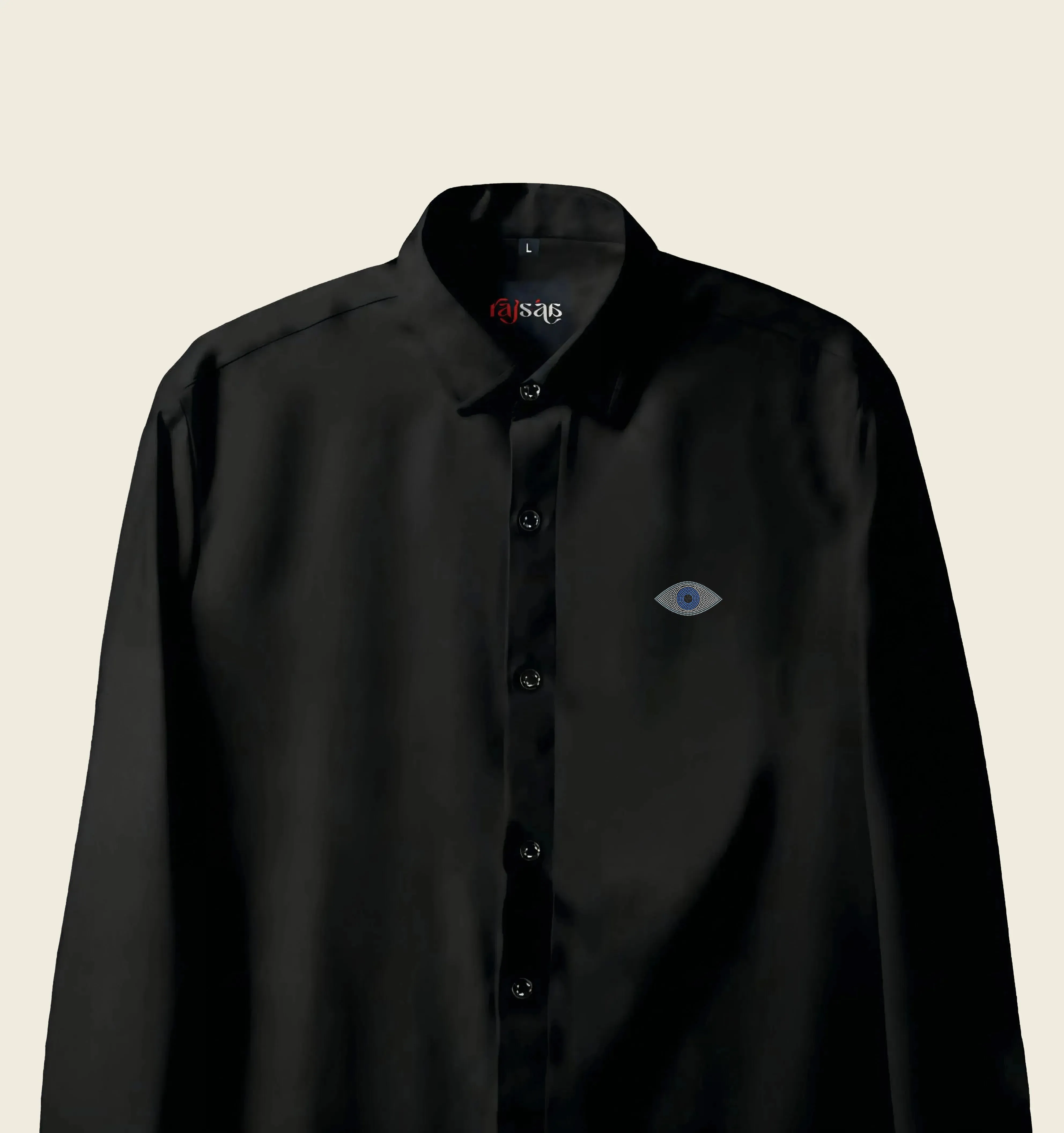 Men’s Evil Eye Embroidered Shirt - Image 2