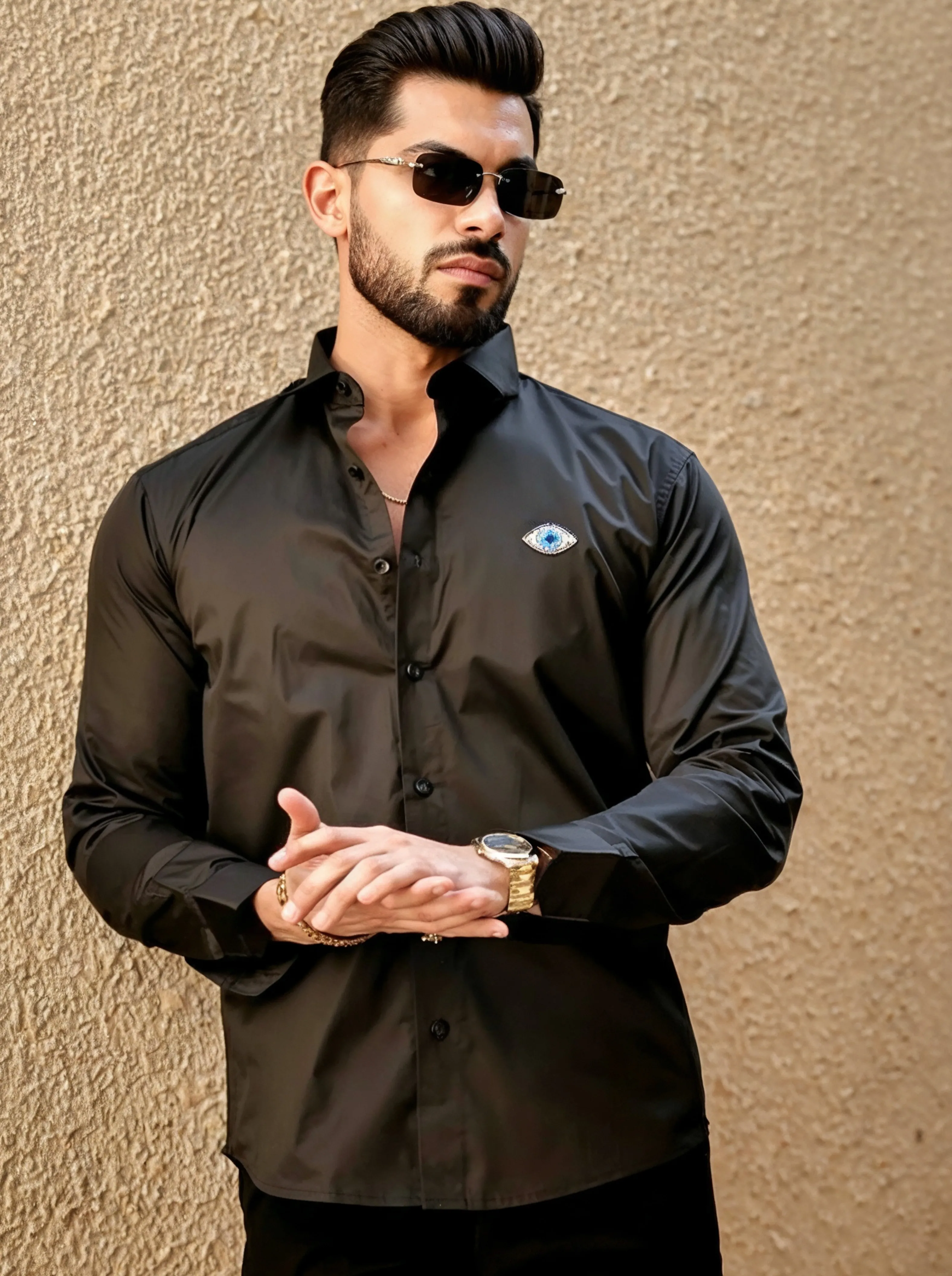 Men’s Evil Eye Embroidered Shirt - Image 6