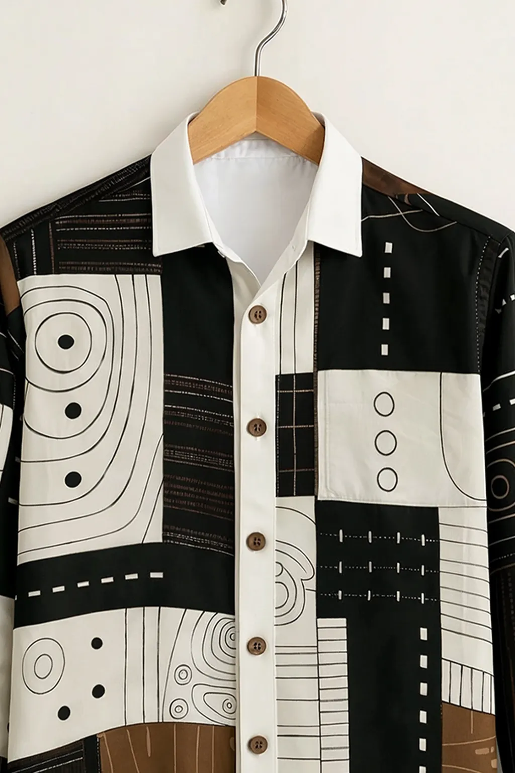 Men’s Premium Black Geometric Printed Shirt - Image 2