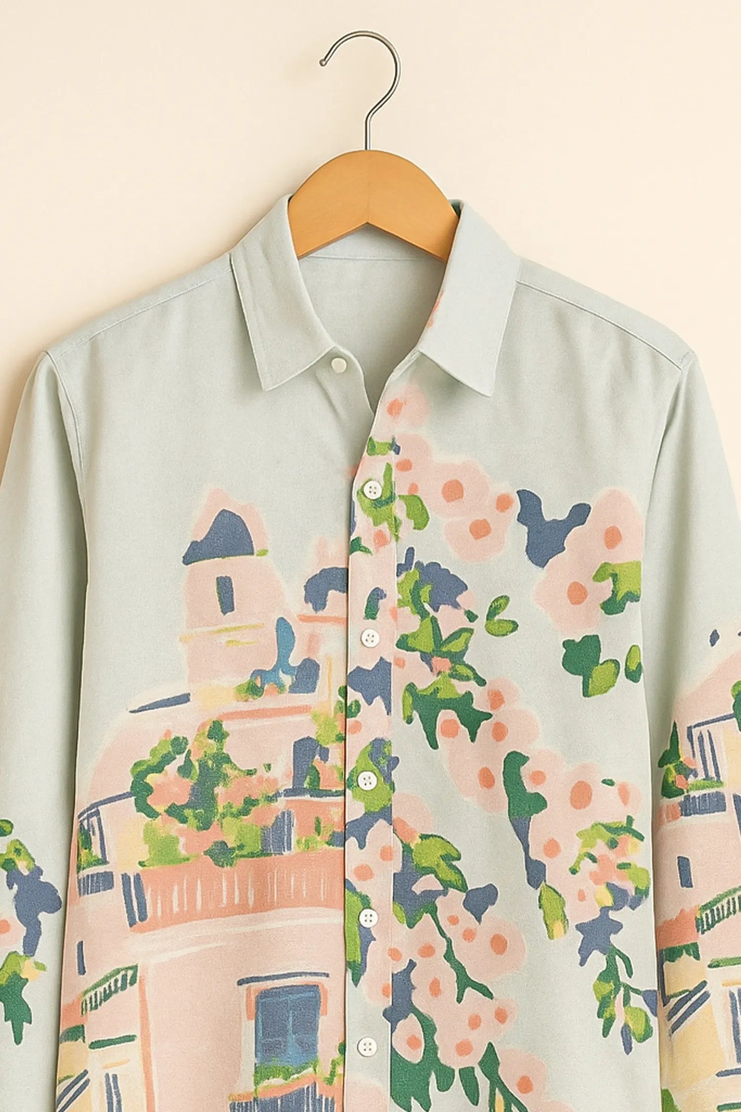 Pastel Bloom Terrace Cotton Shirt - Image 2