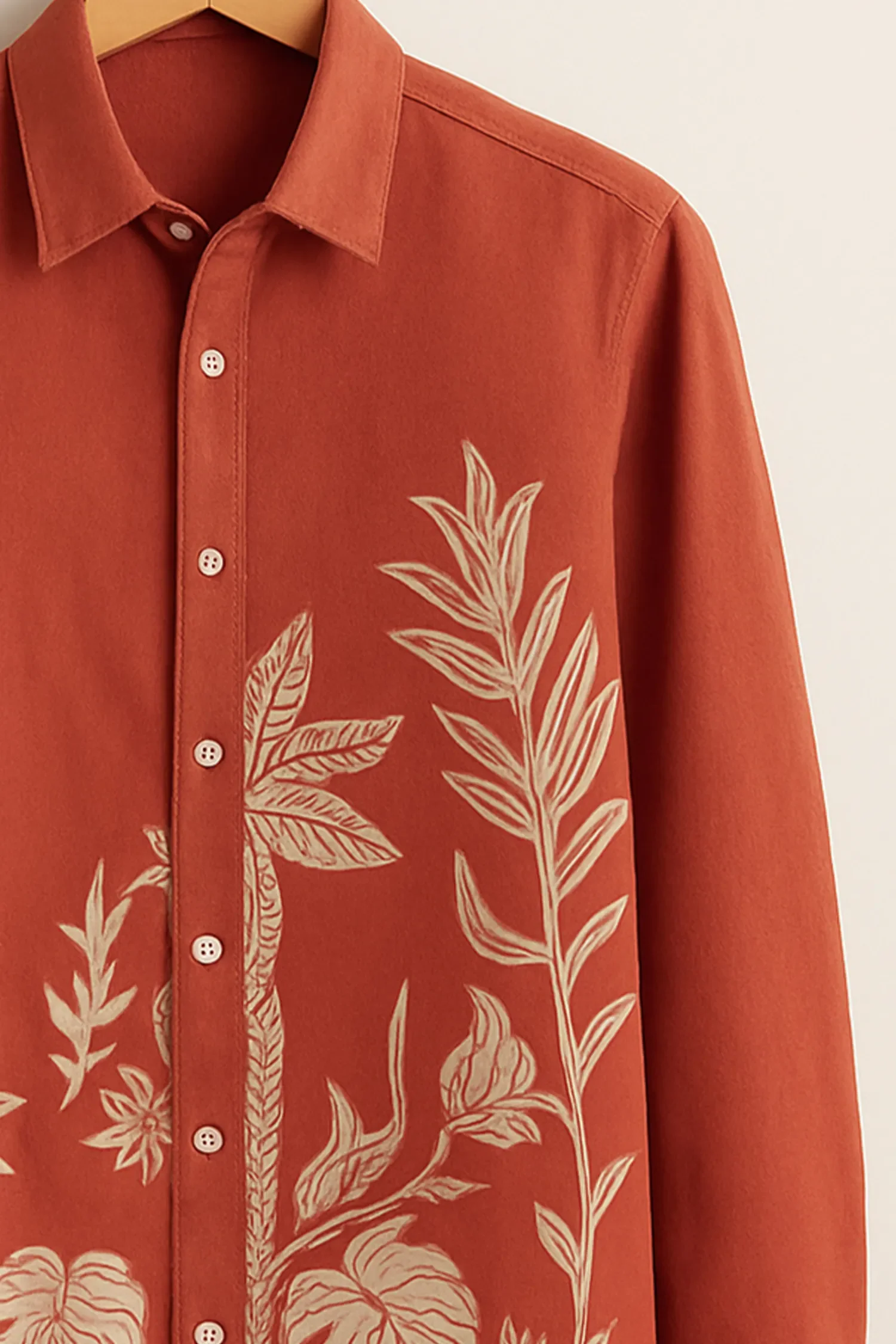 Terracotta Bloom Embroidered Shirt - Image 3