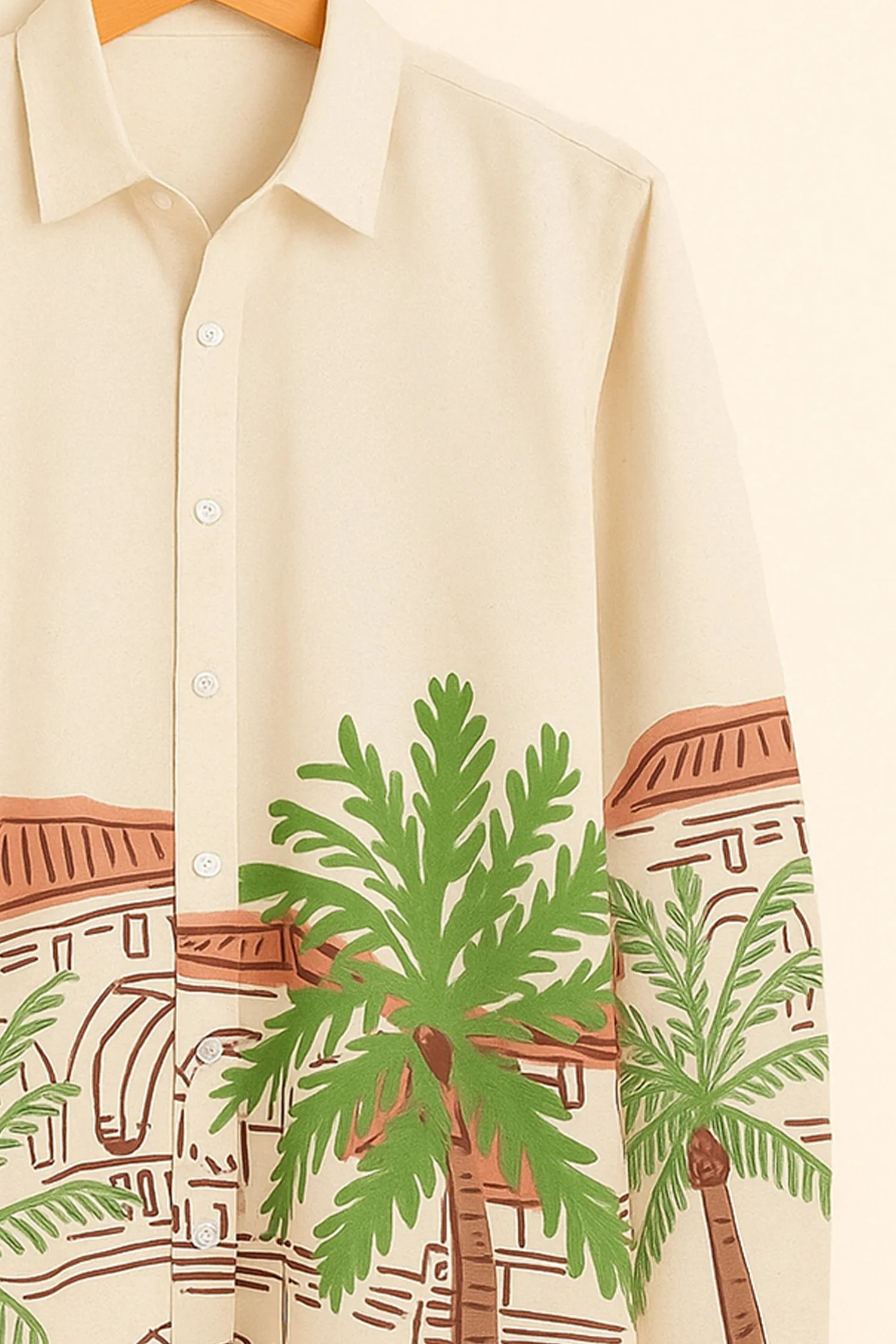 Resort Villa Pattern Cotton Shirt - Image 3